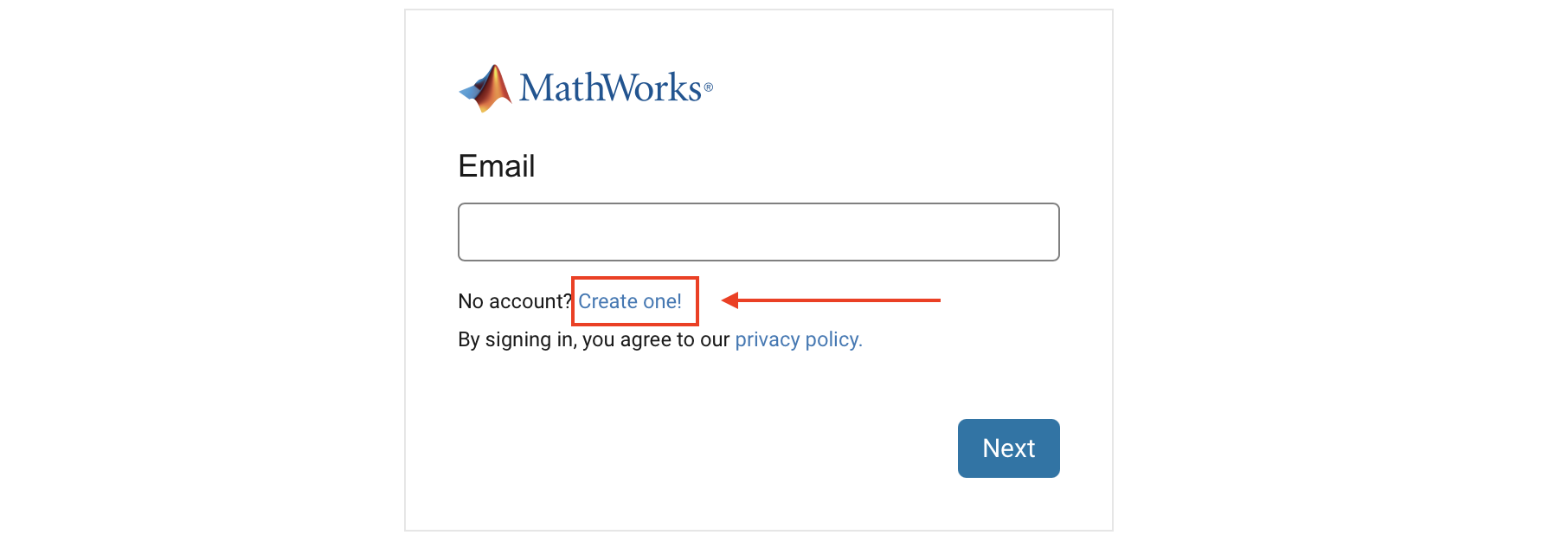 MathWorks account creation page for a Purdue University MATLAB license.